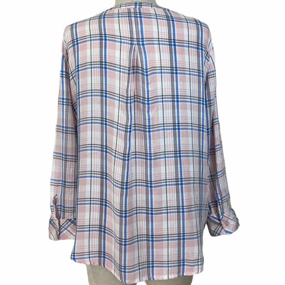 Women's Plaid Button Down Shirt size medium pink & blue by Hester & Orchard - Picture 2 of 6